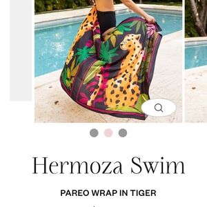Hermoza Swim Tiger Pareo Wrap - Black with Yellow Leopard Print